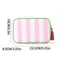 thumbnail image 4 of Cadorn Striped Canvas Clutch Bag for Women Portable Tassel Design Fashionable Cosmetic Organizer for Travel Beach Casual Outings and Daily Use, 4 of 4