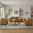 thumbnail image 3 of BLAZANT 90" 3 Seater Sofa Couch with Deep Seat, 90" Modern Upholstered Sofa with Armrests, Easy Installation, Comfy Couches for Living Room, Apartment,Ginger Yellow, 3 of 12