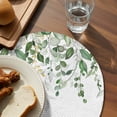 thumbnail image 3 of Sage Green Eucalyptus Round 15 Inch Placemats Set of 4, Watercolor Spring Weeping Botanical HeatResistant Non Slip Place Mats for Dining Table, Wipeable Braided Kitchen Table Mats for Housewarming, 3 of 9