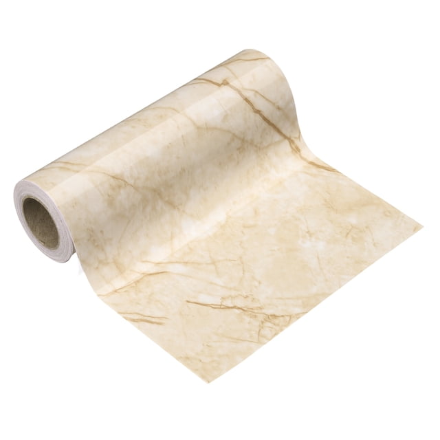 Uxcell Wood Grain Wallpaper Border 6" x 16.4ft Textured Frame Sticker, Yellow Texture
