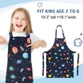 thumbnail image 5 of AOWOO 2 Pack Kids Apron, Cooking Aprons with Adjustable Strap, Kids Kitchen Aprons with Front Pocket for Boys and Girls 3-8 Years Old Painting Baking Artist, 5 of 8