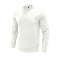 thumbnail image 4 of Grianlook Men Casual Solid Color Jumper Tops Crew Neck Knit Pullover Long Sleeve Knitted Sweaters White S, 4 of 5