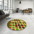 thumbnail image 4 of Ahgly Company Machine Washable Indoor Square Transitional Green Area Rugs, 3' Square, 4 of 7