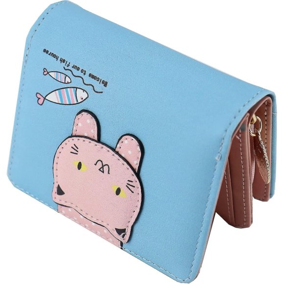 Cartoon Cat Wallet, Lady Cat Wallet, Small Wallet Cartoon, Cat Wallet, Cat