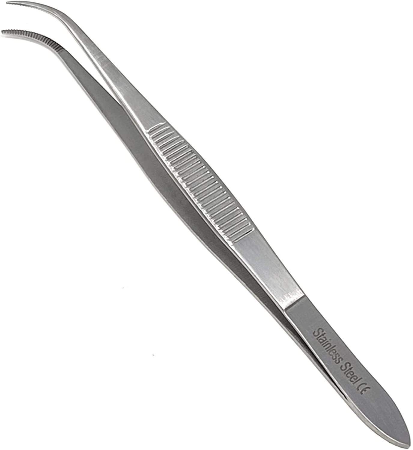 Iris Eye Dressing Dissecting Forceps 4' Fine Point Half Curved Serrated Tips