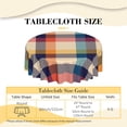 thumbnail image 4 of Colorful Herringbone Textured Tablecloth 60 Inch Round Gingham Check Plaid Waterproof Table Cloth, Polyester Cover for Outdoor Picnic Camping and Kitchen Dining Party, 4 of 6