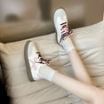 thumbnail image 4 of CHICVOMEY Women's White Faux Leather Low-Top Tennis Sneakers with Double Laces & Bow - Casual Fashion Shoes, 4 of 7