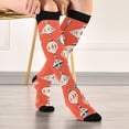 thumbnail image 5 of FORMRS Womens Knee High Socks Casual Long Thick Travel Daily Wear, 1 Pair, Retro Christmas Ornaments Pattern, 5 of 6