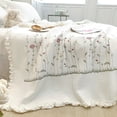thumbnail image 2 of Cotton Bedspread,Cotton Quilt Pure Color Embroidery Summer Quilt Summer Cotton Quilt Rugged and Tough, 2 of 5