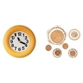 thumbnail image 1 of Reloj de pared,Reloj de pared redondo moderno y silencioso para dormitorio,Manualidades de pared,Decoración de pared colgante. Ratán tejido artesanal.,Juego de decoración de pared Adorno, 1 of 8