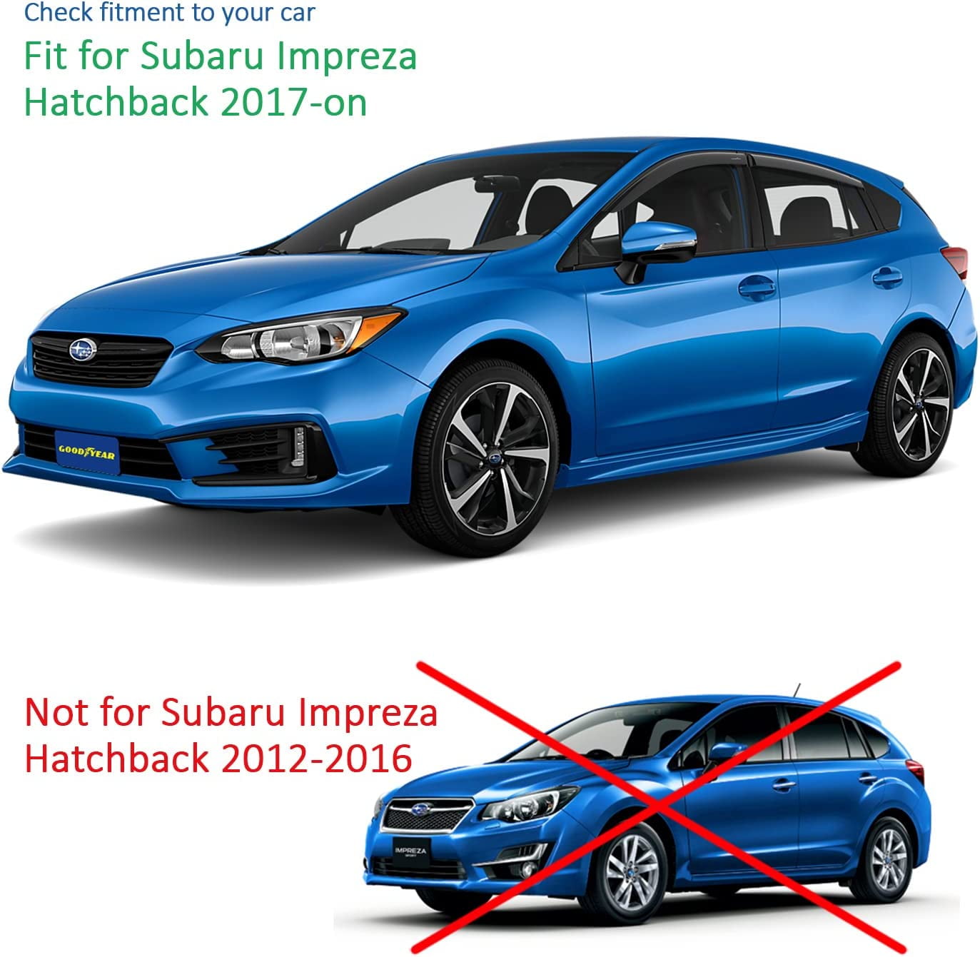 Goodyear Shatterproof Window Deflectors for Subaru Impreza 2017