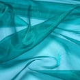 thumbnail image 4 of D24 Set of 2 pieces panels faux silk linen blackout light filtering 100% privacy window curtain for kitchen, bedroom décor 30" X 36" Teal color, 4 of 4