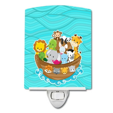 

Caroline s Treasures BB7021CNL Noah s Ark Ceramic Night Light 6x4x3 multicolor