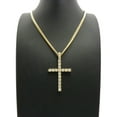 thumbnail image 2 of Unique Fashion 21 Iced Out Cross Pendant 24" Various Chain Hip Hop Necklace in Gold Tone, 2 of 3