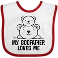 thumbnail image 3 of Inktastic My Godfather Loves Me Godson Bear Boys or Girls Baby Bib, 3 of 4