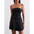 thumbnail image 3 of Gupgi Strapless Tube Dress for Women Bodycon Mini Dress Ruched Ruffle Solid Color Off Shoulder Dresses, 3 of 8