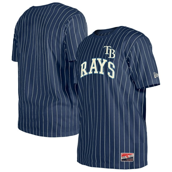 Men's New Era Navy Tampa Bay Rays Throwback Pinstripe T-Shirt