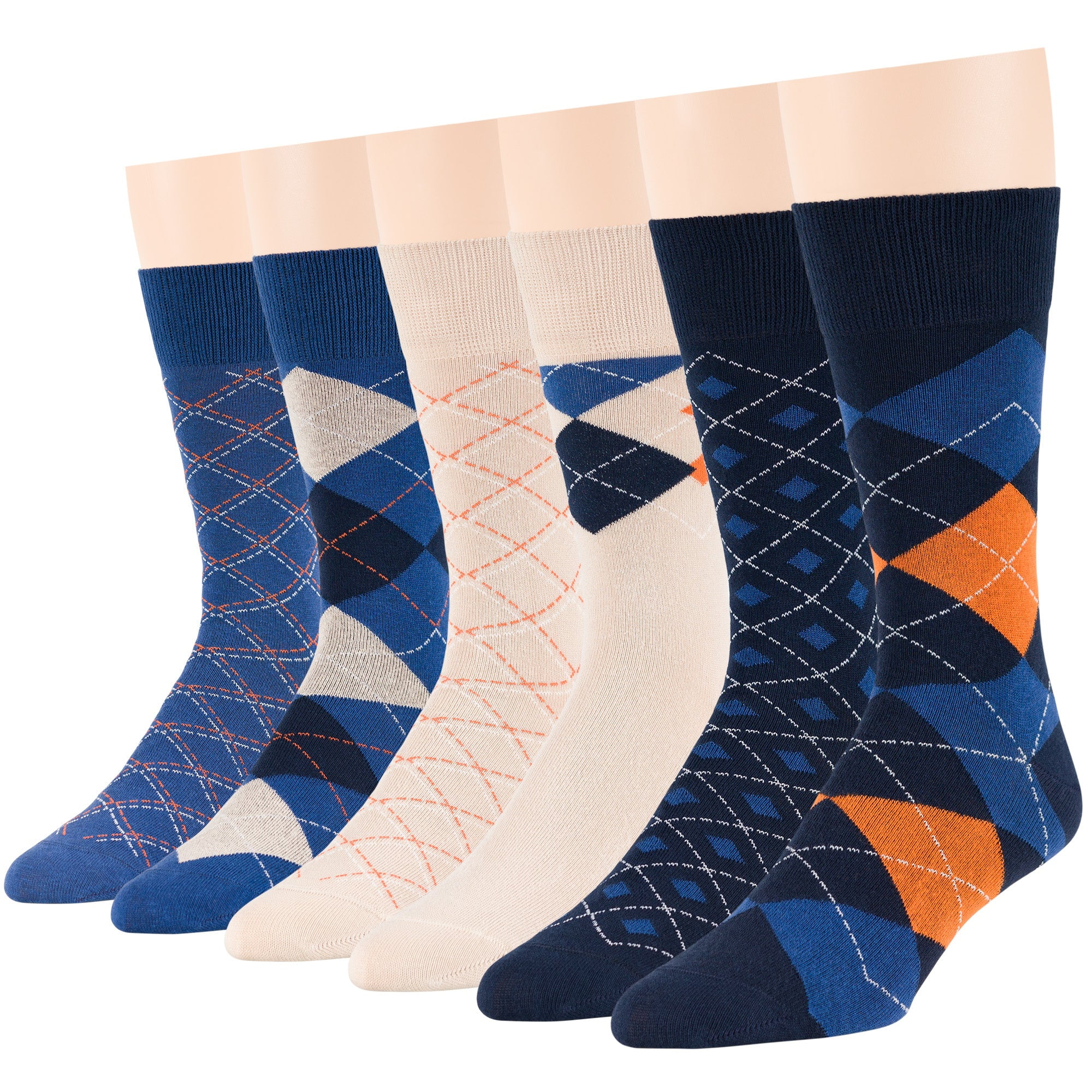 7Bigstars Kingdom Men's Dress Socks Cotton -6 pack- Thin Business ...