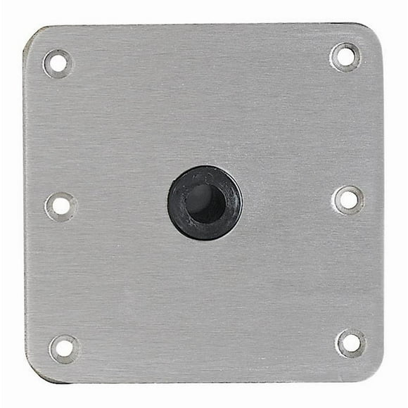 Attwood Plaque de Base de Siège de Bateau Marin 67739 Lock N Pin; Carré; Longueur 7 Pouces x Largeur 7 Pouces; Non-Threadé; Satin; Acier Inoxydable; ABYC - B; Bague Acétal; Base Type Pin 3/4 Pouce