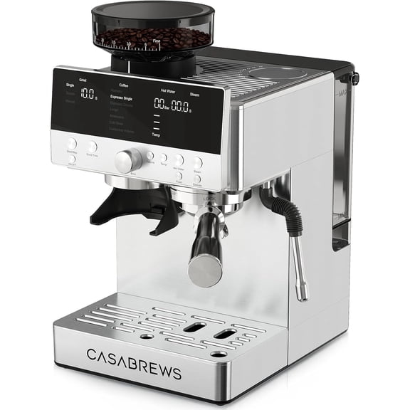 CASABREWS MARENZA 20 Bar Espresso Machine with Grinder,Professional Coffee Machine with LCD display and Steam Wand, 30 Grind Settings.