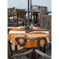 thumbnail image 2 of Outdoor Tablecloth with Umbrella Hole for Patio/Picnic/Party/Camping, Orange Striped Truck Waterproof Table Cloth Round Cover Washable, Farmhouse Stripes Modern Art (Dia 54"), 2 of 8