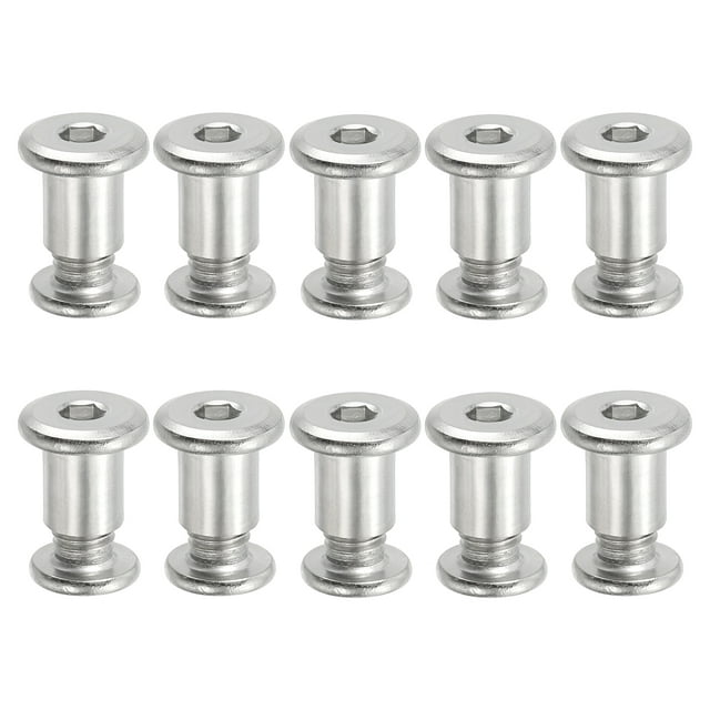 Uxcell 10 Set M8 x 12 mm Hex Chicago Screws Binding Posts Socket Cap Bolt Nut Silver