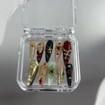 thumbnail image 3 of Royal Gothic,Custom Press On Nails, Almond Stiletto Square Nails, 3D Luxury Nail Art, Elegant Acrylic Nails, Spring Wedding Gift, Handmade Nail Set,Size M, 3 of 6