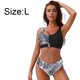 thumbnail image 2 of Traje de baño de dos piezas con hebilla de bikini de hojas tropicales de cintura alta para mujer Zhivalor BST3000600-3, 2 of 6
