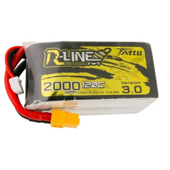 Tattu R-Line Version 3.0 2000mAh 14.8V 120C 4S1P Lipo Battery Pack with XT60 Plug