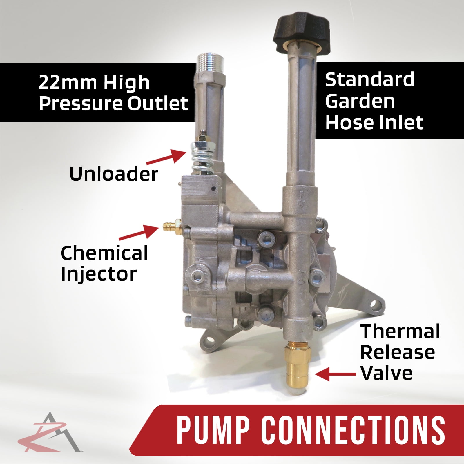 The ROP Shop 2400 psi, 7/8" Shaft, Front-Facing Vertical Pressure Washer Pump & Spray Kit