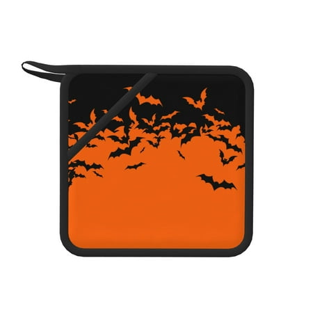 

Lukts Halloween With Black Bats for Silicone Anti-hot Mats - Heat Resistant for Kitchen Counter Dish Drying Mat Silicone Trivets Hot Pads for Kitchen Counter