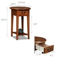 thumbnail image 3 of Leick Home 9042-SL One Drawer Oval Side Table with Shelf, Medium Oak and Slate Black, 3 of 16