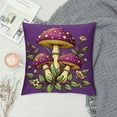 thumbnail image 2 of COMIO Decorative Mushroom Pillow Cover with Seven Small Mushroom Plush Sewed in, Home Decor Mushroom Throw Pillow Cover (Purple), 2 of 5