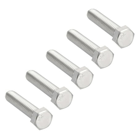 

3/8-16x1-3/4” 304 Stainless Steel Hex Head Screw Bolts 5pcs