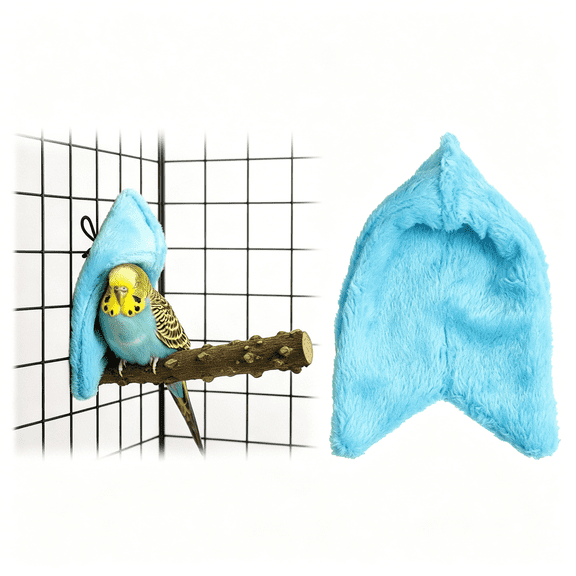 RLESO Corner Fleece Bird Blanket,Cozy Bird Bed Parrot Cage Snuggle Hut Hanging Hammock Toy Snuggle Bed Warmer Parrot House for Cage Shelter Plush Bedding for Parrots Cockatiel&Parakeet