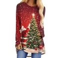 thumbnail image 2 of Royisotas Christmas Shirts for Women Long Sleeve Pullover Graphic Plus Size Crewneck Juniors Shirts, 2 of 5