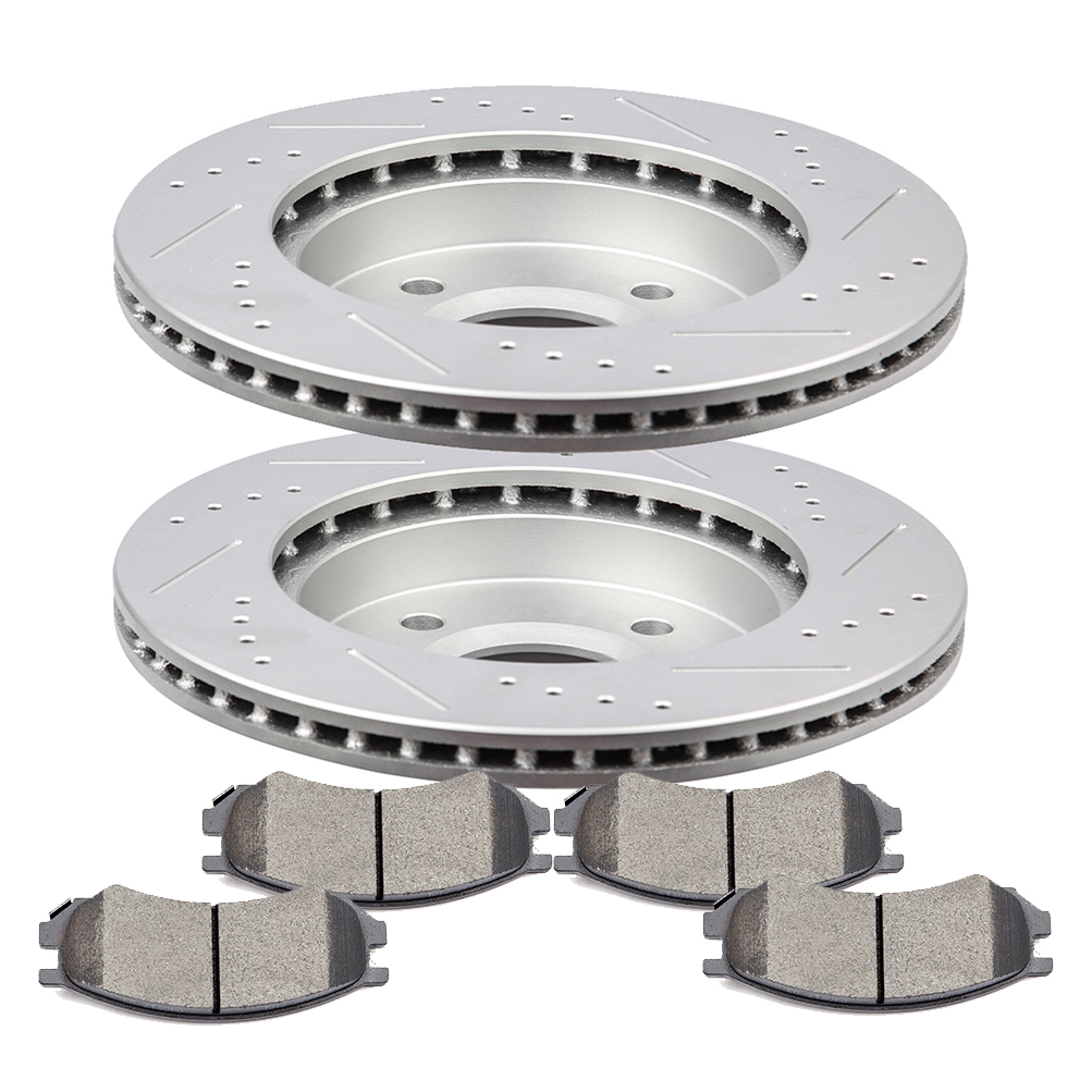 Front Brake Rotors And Ceramic Pads For Saturn SC2 1993 1994 1995 1996