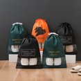 thumbnail image 1 of Bolsa de zapatos de viaje portátil con ventana transparente de 5 piezas, con cordón a prueba de polvo, almacenamiento conveniente, adecuada para almacenamiento diario en el hogar y uso en viajes Rojo Verde, 1 of 5