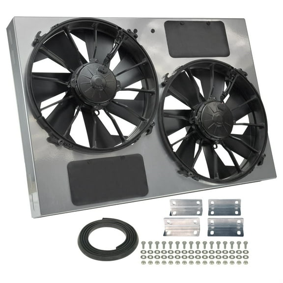DERALE Dual 13 in 4000 CFM HO RAD Electric Cooling Fan P/N 16927