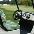 thumbnail image 3 of Yuyamidu Frangipani Golf Cart Seat Covers for 2-Person Seats Palm Leaves Car Seat Protector Green Golf Cart Back Rest Cover Set of 2, Easy to Install, 3 of 7