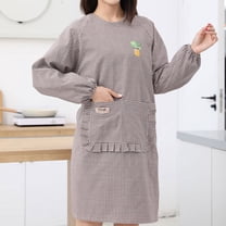 Apron Sleeve for Kitchen Cooking Long Sleeve Aprons For Women With Pockets Kitchen Cute Waitress Apron For Women Smoc,Brown Kitchen Apron Sleeve