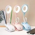 thumbnail image 2 of Luz LED con clip con portalápices, lámpara de escritorio, luz para niños con protección ocular, 3 colores ajustables para leer y trabajar (blanco), 2 of 5