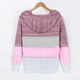 thumbnail image 5 of Womens Casual Long Sleeve Crew Neck Pullover Striped Color Block Loose Knitted Patchwork Sweater Jumper Tops, 5 of 6