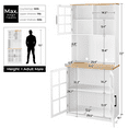 thumbnail image 4 of Yaheetech Kitchen Pantry with Cabinets & Open Shelves, White, 4 of 8
