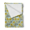thumbnail image 2 of Floral Soft Flannel Fleece Throw Blanket, High Detail and Fluffy Yellow Dahlias, Cozy Plush for Indoor and Outdoor Use, 70" x 90", Pale Blue Yellow, by Ambesonne, 2 of 5
