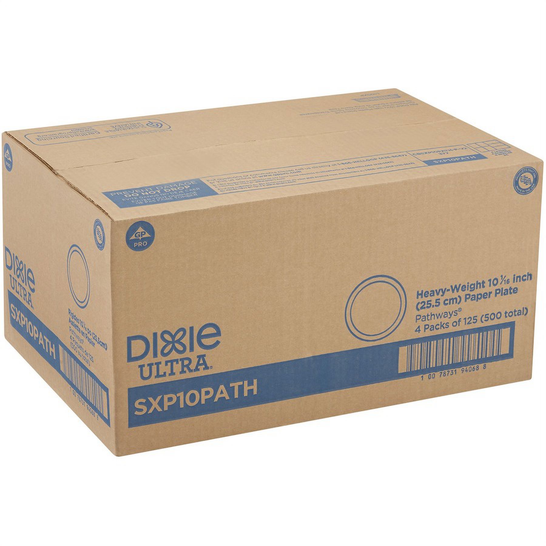 Dixie Ultra® Pathways Heavyweight Paper Plates By Gp Pro - 125 / Pack - Microwave Safe - White - Paper Body - 4 / Carton