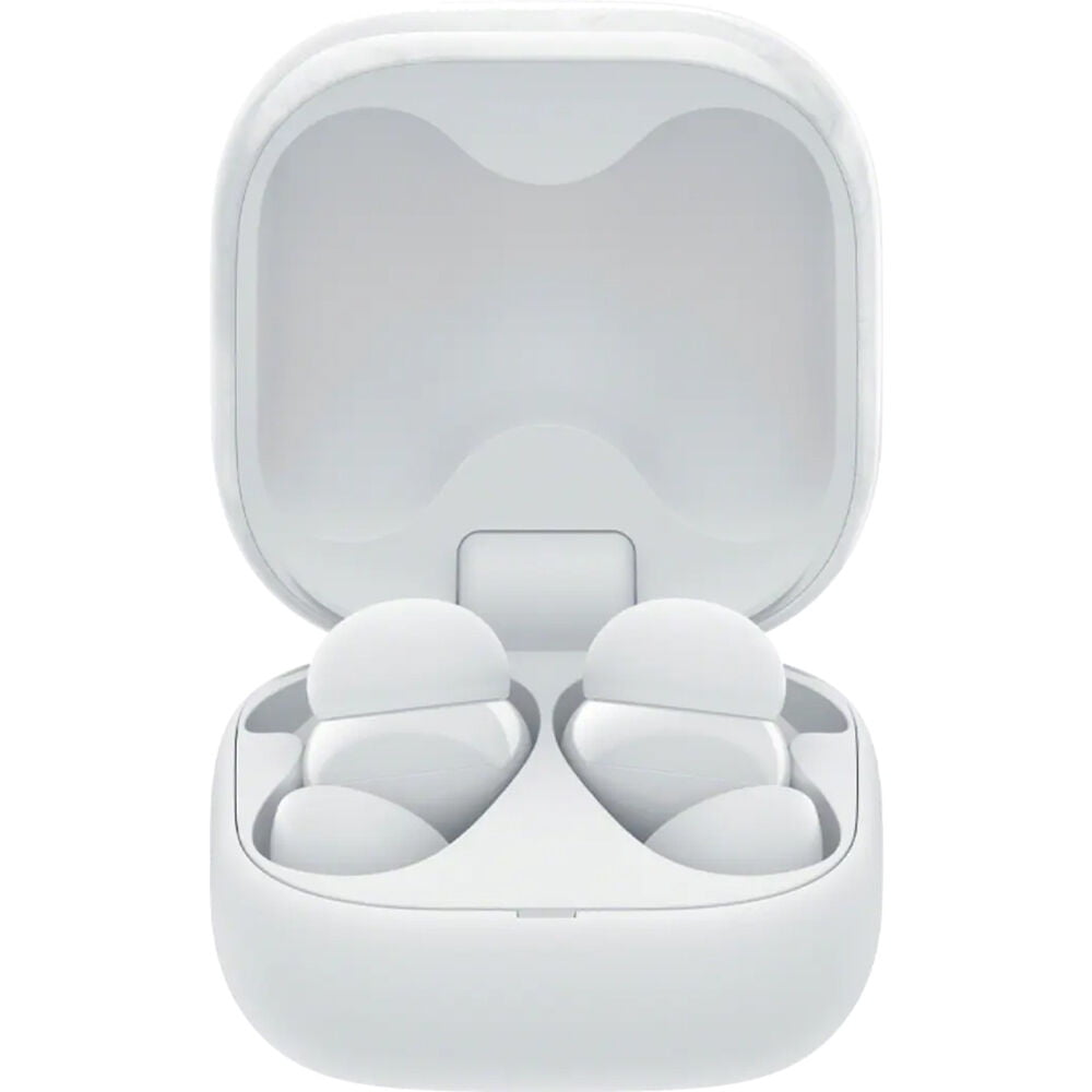 Sony LinkBuds Fit Truly Wireless Noise Cancelling Earbud Headphones (WFLS910N/W) - White Bundle with Deco Essentials 6 Pairs of In-Ear Earbud Tips and More