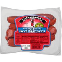 Ambassador Natural Casing Beef Wieners, 13 oz