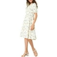 thumbnail image 4 of MODA NOVA Junior's Doll Collar A-Line Chiffon Floral Midi Dress, 4 of 5