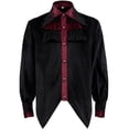 thumbnail image 1 of XDZJLR Mens T Shirts Fashion Style Gentleman Gothic Ruffled Long Sleeves Pleated Tops, 1 of 7